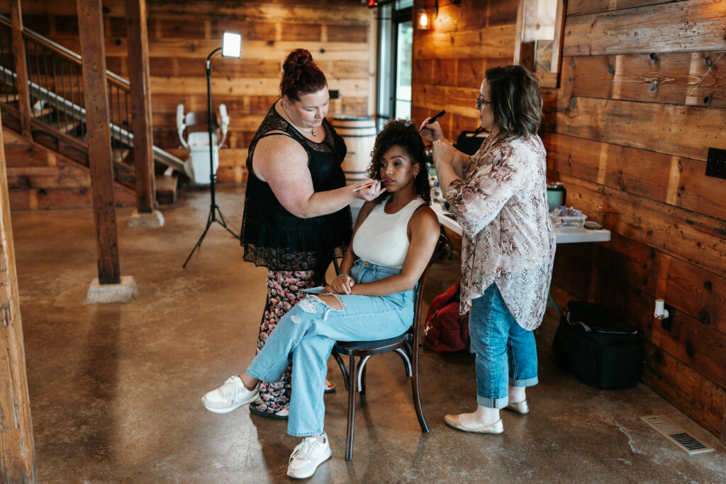Evolution of Beauty and Beauty by Kat glamming the bride