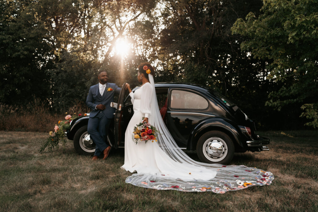 Classic Volkswagen Bug in wedding photography
