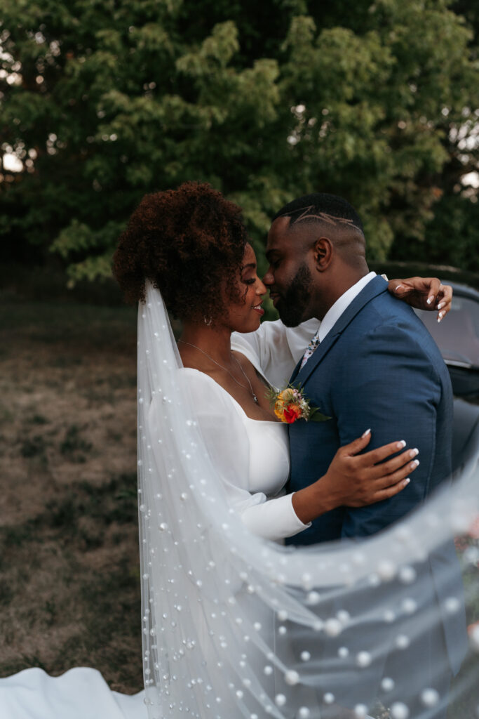 Custom Pearl Veil Black Love Story